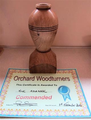 Nick Adamek's commended oak vase